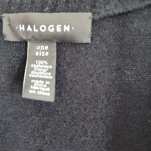 Ladies OS Halogen Black Cashmere Cardigan - Picture 3 of 4